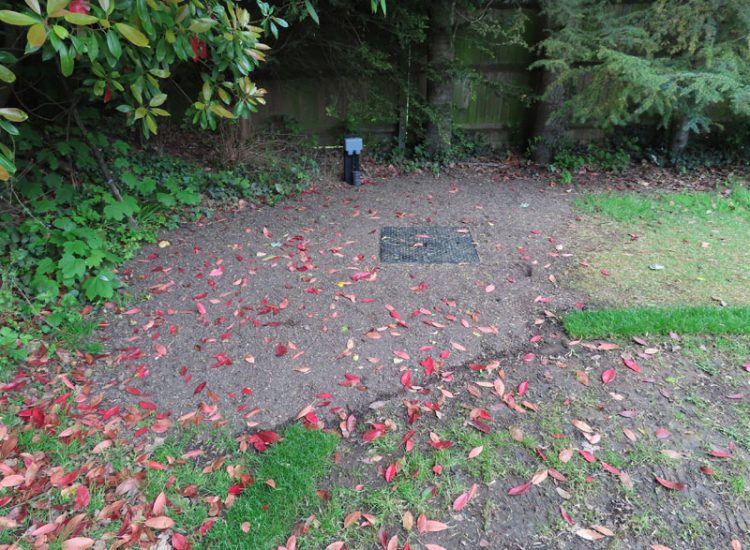 Garden and Lawn Drainage Guildford, Surrey, GU2 - A combined land drainage issue and frequent water mains leaks making this garden unusable for long periods.