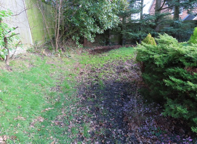 Garden and Lawn Drainage Guildford, Surrey, GU2 - A combined land drainage issue and frequent water mains leaks making this garden unusable for long periods. Garden and Lawn Drainage Guildford, Surrey, GU2 - A combined land drainage issue and frequent water mains leaks making this garden unusable for long periods.