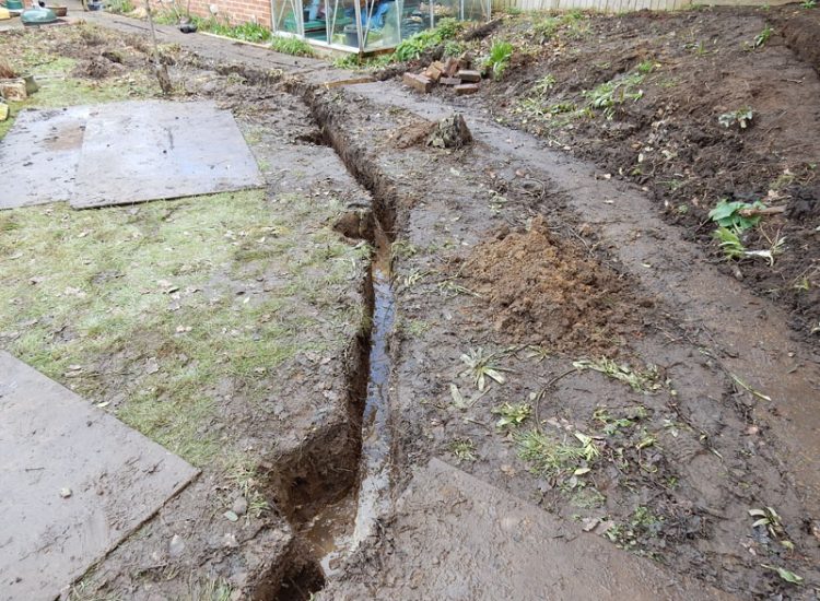 Garden and Lawn Drainage Liss, Hampshire, GU33 - A moderately sized rear garden backing onto and near a pond with its surround set higher than the rear garden. Garden and Lawn Drainage Liss, Hampshire, GU33 - A moderately sized rear garden backing onto and near a pond with its surround set higher than the rear garden.