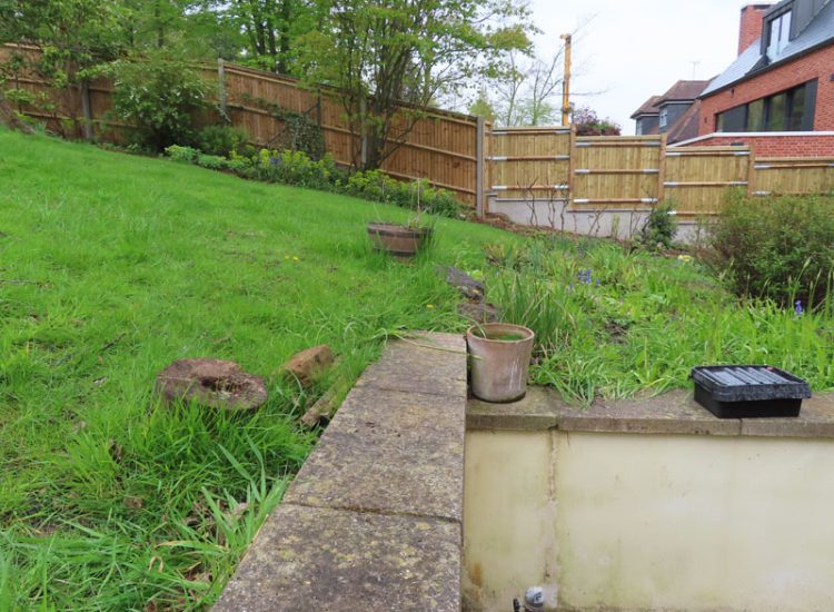 Garden and Lawn Drainage Wimbledon, London, SW19 - Increasing ingress from neighbouring higher ground at the top of this garden causing major issues over border and lawn areas through out the garden. Garden and Lawn Drainage Wimbledon, London, SW19 - Increasing ingress from neighbouring higher ground at the top of this garden causing major issues over border and lawn areas through out the garden.