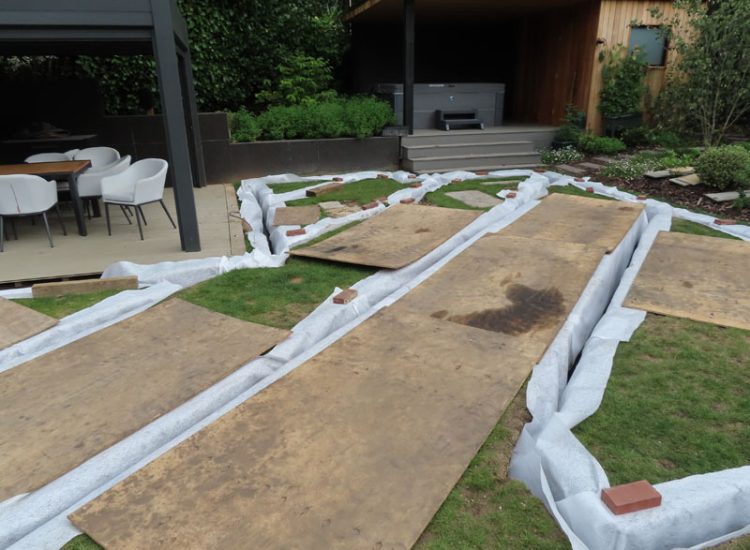 Lawn Drainage Hersham, Walton-on-Thames, Surrey, KT12 - A recently completed landscaped garden with drainage issues. Lawn Drainage Hersham, Walton-on-Thames, Surrey, KT12 - A recently completed landscaped garden with drainage issues.