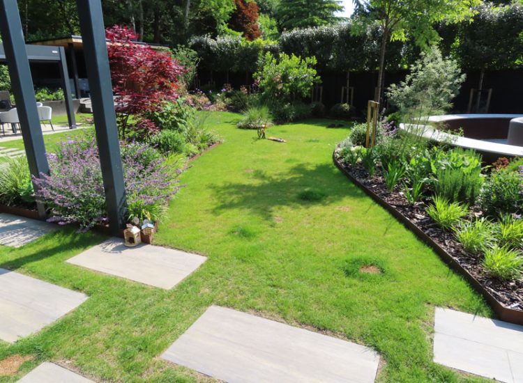 Lawn Drainage Hersham, Walton-on-Thames, Surrey, KT12 - A recently completed landscaped garden with drainage issues. Lawn Drainage Hersham, Walton-on-Thames, Surrey, KT12 - A recently completed landscaped garden with drainage issues.
