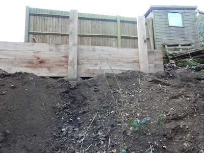 New Oak Sleeper Steps Farnham, Surrey, GU9 - Extensive oak sleeper steps incorporated through an embankment area. New Oak Sleeper Steps Farnham, Surrey, GU9 - Extensive oak sleeper steps incorporated through an embankment area.