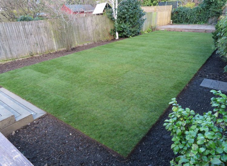 Turfing and Lawn Drainage Surbiton, Greater London, KT5 - A moderately sized urban town garden requiring a new lawn with lawn drainage to assist. Turfing and Lawn Drainage Surbiton, Greater London, KT5 - A moderately sized urban town garden requiring a new lawn with lawn drainage to assist.