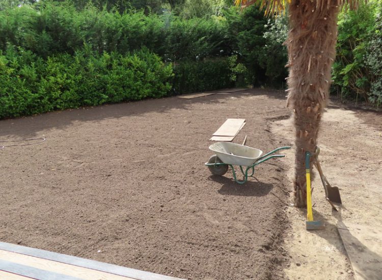 Turfing and Lawn Drainage Esher, Surrey KT10 - Turfing of a rear garden after a drainage installation. Turfing and Lawn Drainage Esher, Surrey KT10 - Turfing of a rear garden after a drainage installation.