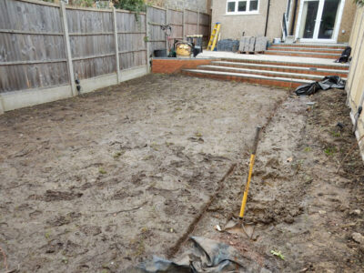 Turfing North Finchly, London, N12 - A small new lawn laid after lawn drainage including a drainge layer had been installed to assist with the drainage issues. Turfing North Finchly, London, N12 - A small new lawn laid after lawn drainage including a drainge layer had been installed to assist with the drainage issues.
