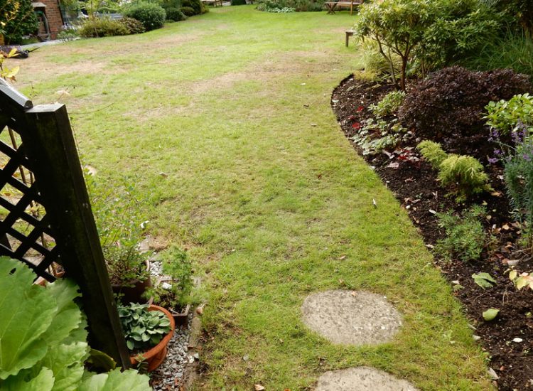 Turfing in Fleet, Hampshire, GU51 - A replacement lawn with new imported soil medium.